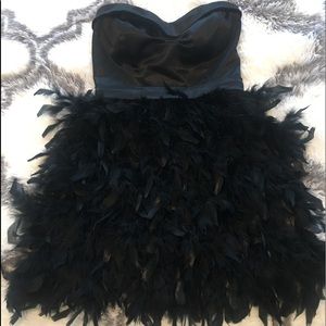 Feathered Cocktail Homecoming Prom Dress